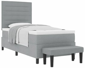 vidaXL Κρεβάτι με ελατήρια με στρώμα Ανοιχτό γκρι 80 x 200 cm ύφασμα