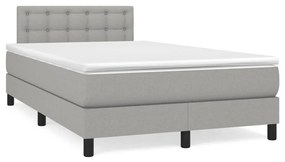 ΚΡΕΒΑΤΙ BOXSPRING ΜΕ ΣΤΡΩΜΑ &amp; LED ΑΝ.ΓΚΡΙ 120X190ΕΚ. ΥΦΑΣΜΑΤΙΝΟ 3270067