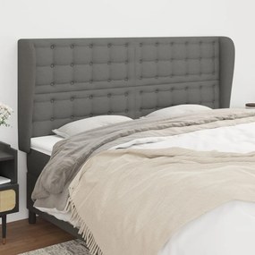 Κεφαλάρι με Πτερύγια Σκούρο Γκρι 163x23x118/128 εκ. Υφασμάτινο 3118397