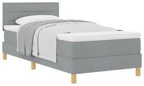 vidaXL Κρεβάτι Φορείο με Στρώμα Ανοιχτό Γκρι 100x200 εκ. Ύφασμα