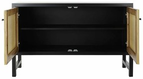 Σκευοθήκη DKD Home Decor   Μαύρο Φυσικό ρατάν Έλατο 120 x 38 x 76 cm