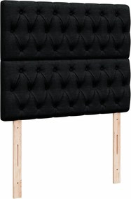 vidaXL Κρεβάτι Boxspring με Στρώμα Μαύρο 120x190 εκ. Υφασμάτινο