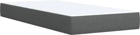 vidaXL Κρεβάτι Boxspring με Στρώμα Σκούρο Γκρι 90x200 εκ. Υφασμάτινο