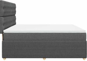 vidaXL Κρεβάτι Boxspring με Στρώμα Σκούρο Γκρι 180x200 εκ Υφασμάτιν