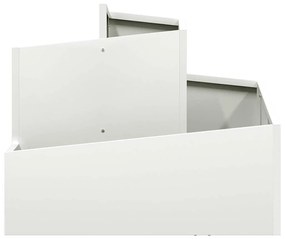 vidaXL Γλάστρα Κήπου Λευκό 60 x 60 x 50 εκ Ατσάλι