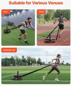VEVOR Weight Power Pull Push Sled Workout Fitness Training Sled Orange Black