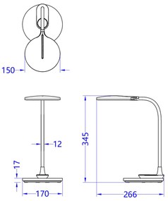 Φωτιστικό Γραφείου LED Blain Μαύρο ABS &amp; Σιλικόνη 17x26,6x34,5Υεκ.