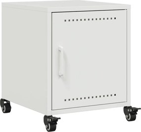 vidaXL Κομοδίνο Λευκό 36x39x43,5 εκ. από Χάλυβα