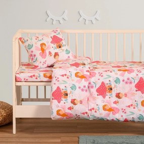 Σεντόνια Βρεφικά Magic (Σετ 3τμχ) Pink Melinen Κούνιας 120x170cm 100% Βαμβάκι