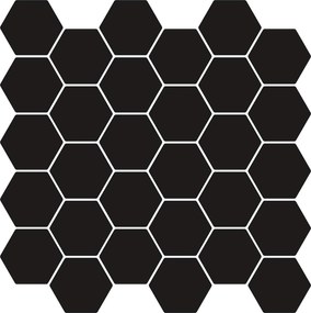 vidaXL Εξάγωνο Πλακάκι 50 pcs Μαύρο 30 x 30 cm Πολυουρεθάνη και PET