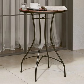 Τραπέζι Bistro «Μωσαϊκό» Τερακότα/Λευκό Ø50x70 εκ. Κεραμικό