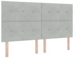 vidaXL Κρεβάτι με Στρώμα Light Grey 180x200 εκ. Βελούδο