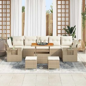 vidaXL Σετ Καναπέ Κήπου 10 pcs μπεζ και κρεμ 90 x 55 x 71 cm