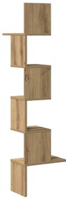 vidaXL Γωνιακό ράφι τοίχου Δρυς τεχνίτης 32x32x127,5 cm