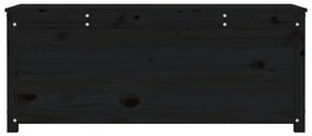 Κουτί Αποθήκευσης Μαύρο 110x50x45,5 εκ από Μασίφ Ξύλο Πεύκου - Μαύρο