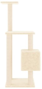 vidaXL Γατόδεντρο Κρεμ 104 εκ. με Στύλους Ξυσίματος από Σιζάλ