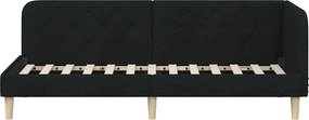 vidaXL Κρεβάτι Γωνίας Μαύρο 80 x 200 cm ύφασμα