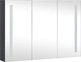 vidaXL Καθρέφτης Μπάνιου με Ντουλάπι &amp; LED 89 x 14 x 62 εκ.