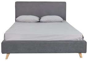 Κρεβάτι ArteLibre TULIP Σκούρο Γκρι 216x160x110cm (Στρώμα 150x200cm) - ART-14320022