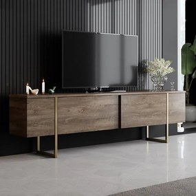Έπιπλο τηλεόρασης Luxe καρυδί-χρυσό 180x30x50εκ
