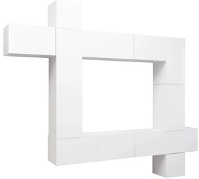 vidaXL Έπιπλα Τηλεόρασης Σετ 9 Τεμαχίων Λευκό από Επεξ. Ξύλο