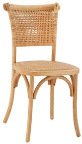 Wooden chair with rattan in natural shade  49x54x89cm