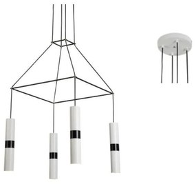 Φωτιστικό Οροφής HM854P56WH 4XGU10 56X56XH150 White Aca Decor Metal