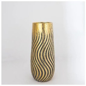 Βάζο Κεραμικό καφέ &amp; Χρυσό 14.5x4.5x35cm 752-20130 Estheti-752-20130-Χρυσό 752-20130