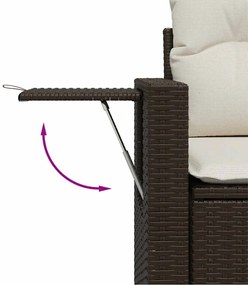 vidaXL Σαλόνι Κήπου Σετ 9 τεμ. Καφέ από Συνθ. Ρατάν με Μαξιλάρια