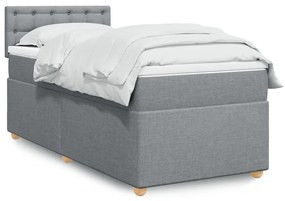 ΚΡΕΒΑΤΙ BOXSPRING ΜΕ ΣΤΡΩΜΑ ΑΝΟΙΧΤΟ ΓΚΡΙ 90X200 ΕΚ. ΥΦΑΣΜΑΤΙΝΟ 3288877