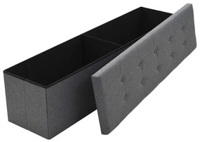 Πάγκος Αποθήκευσης Σκούρο Γκρι 150 x 38 x 38 εκ. Συνθετικό Λινό - Γκρι