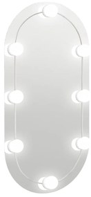 vidaXL Καθρέφτης με Φώτα LED 80x40 εκ. Γυαλί Οβάλ