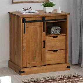 vidaXL Sideboard HALDEN με συρόμενη πόρτα 80x40x80 cm μασίφ ξύλο