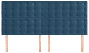 vidaXL Κεφαλάρια Κρεβατιού 4 τεμ.Σκούρο Μπλε 90x5x78/88 εκ. Βελούδινο