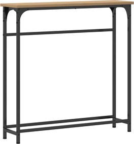 vidaXL Τραπέζι κονσόλας με ράφι Artisan Oak 75 x 19,5 x 75 εκ.