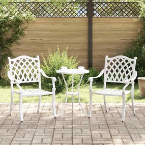 vidaXL Καρέκλα Κήπου 2 pcs Λευκό 55 x 56.5 x 91εκ Αλουμίνιο
