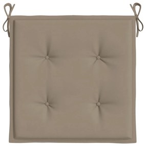 Μαξιλάρια Καρέκλας Κήπου 6 τεμ. Taupe 40x40x3 εκ. Υφασμάτινα - Μπεζ-Γκρι