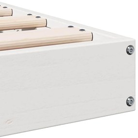 vidaXL Κρεβάτι δαπέδου Λευκό 140 x 220 cm Μασίφ ξύλο πεύκου