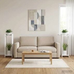 vidaXL Βάση φυτών 2 τμχ. Λευκός 30 x 30 x 100 εκ