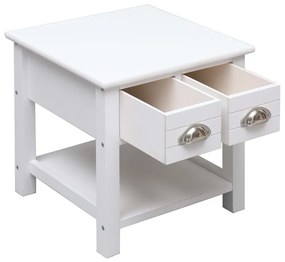 Τραπέζι Βοηθητικό Λευκό 40 x 40 x 40 εκ. από Ξύλο Παυλώνιας - Λευκό