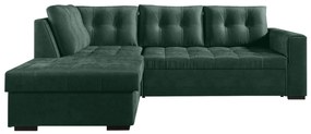 Γωνιακός Καναπές Κρεβάτι Verano Πράσινο με αποθηκευτικό χώρο 247x174x88cm - Αριστερή Γωνία - TED4589