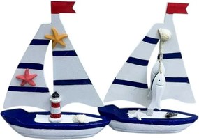 Διακοσμητικό Souvenir Καραβάκι - Σετ 2 τεμάχια - L2026-27AB - 125559