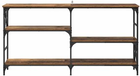 vidaXL Τραπέζι κονσόλας με ράφι Παλιό ξύλο 150 x 29 x 76,5 εκ