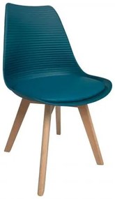 MARTIN STRIPE Καρέκλα Ξύλινο πόδι / PP Petrol 49x56x82cm ΕΜ136,03S