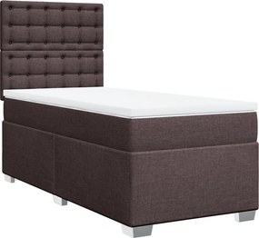 vidaXL Κρεβάτι Boxspring με Στρώμα Σκούρο Καφέ 80x200 εκ. Υφασμάτινο