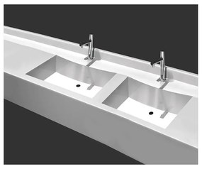 Sanitec 706 Curved Double Νιπτήρας Μπάνιου Διπλός Επιτοίχιος Κρεμαστός με μήκος από 201 έως 250cm