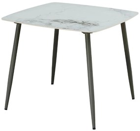 Τραπέζι Quadro 02-0671 90x90x77 Black-White