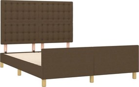 vidaXL Σκελετός Κρεβατιού Χωρίς Στρώμα Καφέ 140x200 εκ.Υφασμάτινο