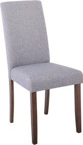 OPTIMAL Καρέκλα Τραπεζαρίας, Απόχρωση Καρυδί Ύφασμα Γκρι   2τμχ