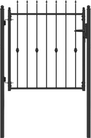 vidaXL Πύλη Φράχτη ASTEN 100 x 100 cm Κλειδώσιμο Μέταλλο Μαύρο
